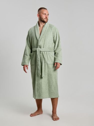 Изображение товара «Мужской халат (на запах с поясом) из махры «Комфорт-4 [светло-оливковый]» арт 85893» из магазина «Ивановский-Текстиль.РФ»