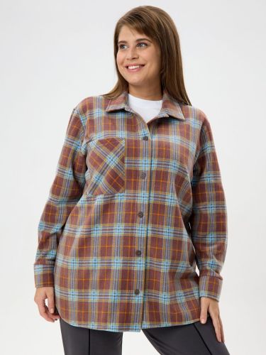 Изображение товара «Женская рубашка из флиса «Мускат-1 [коричневый]» арт 86625» из магазина «Ивановский-Текстиль.РФ»