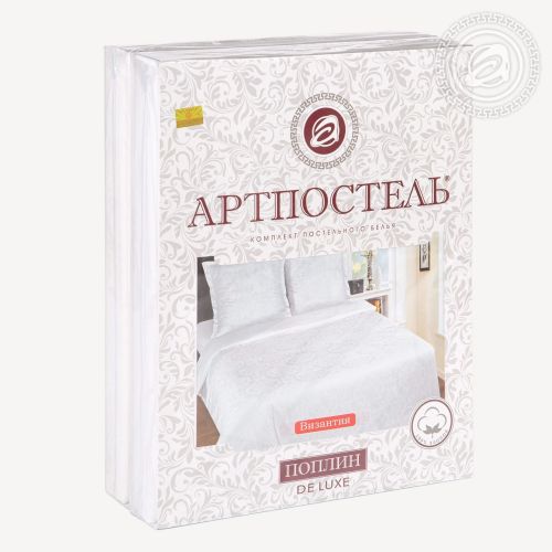 Изображение товара «Постельное бельё из поплина «Византия (белый)» арт 28382» из магазина «Ивановский-Текстиль.РФ»