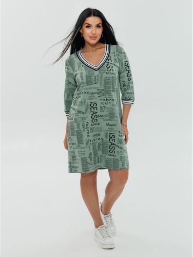 Изображение товара «Женское платье из футера «Метрополь [оливковый]» арт 83479» из магазина «Ивановский-Текстиль.РФ»