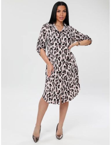 Изображение товара «Женский халат (на пуговицах) из рибаны «Х-187 (Риб) (бежевый)» арт 86864» из магазина «Ивановский-Текстиль.РФ»