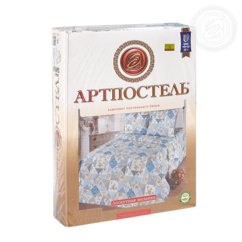 Изображение товара «Постельное бельё из бязи «Лоскутная мозаика голубой» арт 60044» из магазина «Ивановский-Текстиль.РФ»