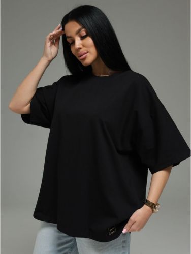 Изображение товара «Женская футболка из кулирки с лайкрой пенье «Анита-3 [черный]» арт 88322» из магазина «Ивановский-Текстиль.РФ»