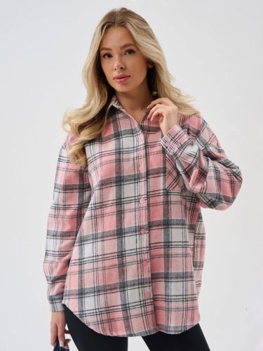 Изображение товара «Женская рубашка из фланели «Скандинавия 2396-ф (серо-розовый)» арт 86670» из магазина «Ивановский-Текстиль.РФ»