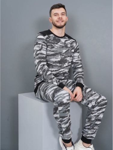 Изображение товара «Мужской костюм (кофта+брюки) из футера с начесом и рибаны «Воин» арт 48002» из магазина «Ивановский-Текстиль.РФ»
