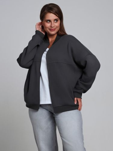 Изображение товара «Женский бомбер из лининга «Авенсис-1 [графитовый]» арт 87698» из магазина «Ивановский-Текстиль.РФ»
