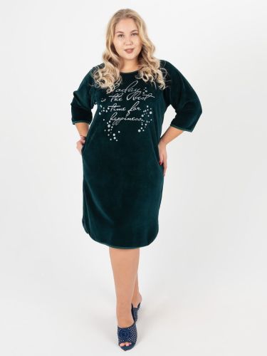 Изображение товара «Женская туника из велюра «211вл2304п [коричневый]» арт 85260» из магазина «Ивановский-Текстиль.РФ»