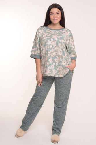 Изображение товара «Женский костюм (туника+брюки) из кулирки «1377» арт 87471» из магазина «Ивановский-Текстиль.РФ»
