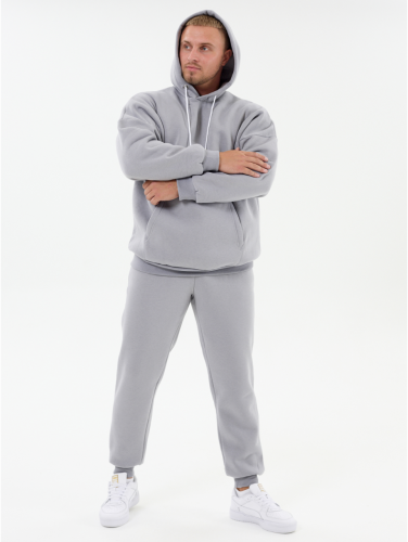 Изображение товара «Мужской костюм (худи+брюки) из футера с начесом пенье «Люкс мэн [серый]» арт 85610» из магазина «Ивановский-Текстиль.РФ»