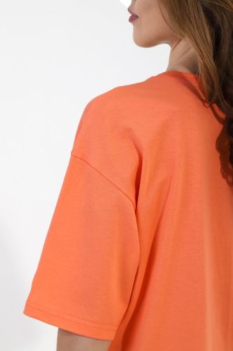 Изображение товара «Женский костюм (футболка+шорты) из кулирки пенье «Владислава-2 [оранжевый]» арт 83331» из магазина «Ивановский-Текстиль.РФ»