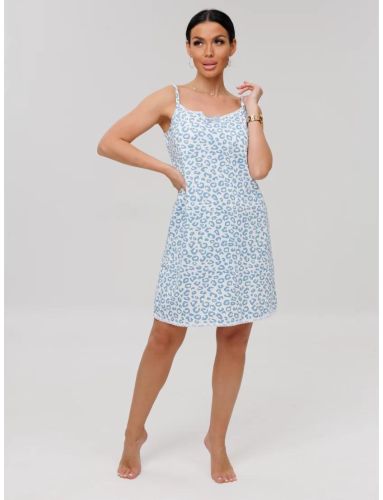 Изображение товара «Женская сорочка из кулирки «Сор- 96 (К) (леопард-голубой)» арт 87004» из магазина «Ивановский-Текстиль.РФ»