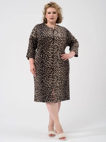 Изображение товара «Женский халат (на молнии) из велюра «Сафари 2426-В (коричневый)» арт 87778» из магазина «Ивановский-Текстиль.РФ»