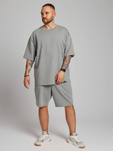 Изображение товара «Мужской костюм (футболка+шорты) из кулирки «Азарт-4 [серый]» арт 84990» из магазина «Ивановский-Текстиль.РФ»