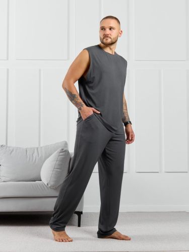 Изображение товара «Мужские брюки из фактурного трикотажа «Алессандро-3 [графитовый]» арт 87090» из магазина «Ивановский-Текстиль.РФ»