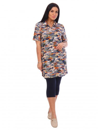 Изображение товара «Женский костюм (туника+бриджи) из кулирки «Фемина [оранжевый]» арт 71683» из магазина «Ивановский-Текстиль.РФ»