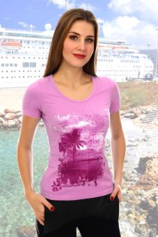Изображение товара «Женская футболка из кулирки «202 [розовый]» арт 47449» из магазина «Ивановский-Текстиль.РФ»