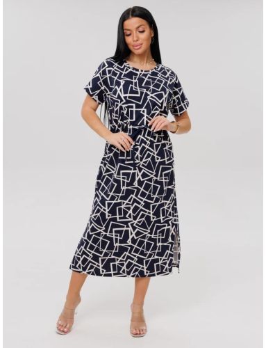 Изображение товара «Женская туника из кулирки «Т-205 (К) (темно-синий)» арт 86714» из магазина «Ивановский-Текстиль.РФ»