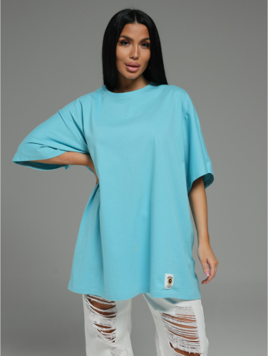 Изображение товара «Женская футболка из кулирки «Анита-2 [лазурный]» арт 83287» из магазина «Ивановский-Текстиль.РФ»