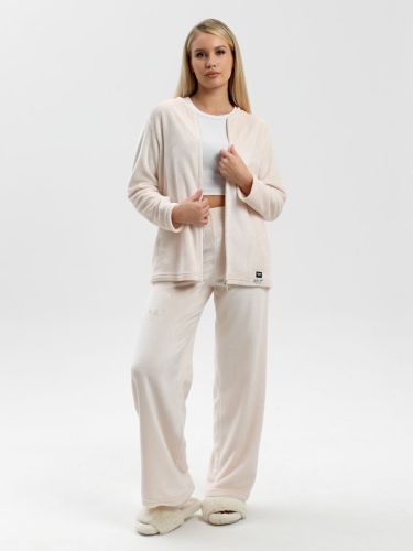 Изображение товара «Женский костюм (куртка+брюки) из велсофта «Мисти-2 [молочный]» арт 86213» из магазина «Ивановский-Текстиль.РФ»