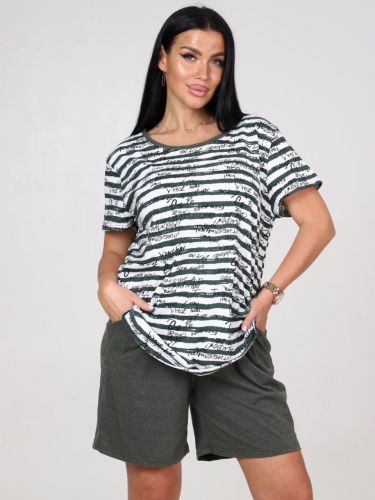 Изображение товара «Женский костюм (футболка+шорты) из кулирки «3517кш-109» арт 82941» из магазина «Ивановский-Текстиль.РФ»