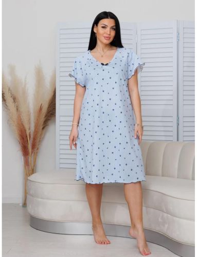 Изображение товара «Женская сорочка из кулирки «Сор- 73 (К) (голубой)» арт 87014» из магазина «Ивановский-Текстиль.РФ»