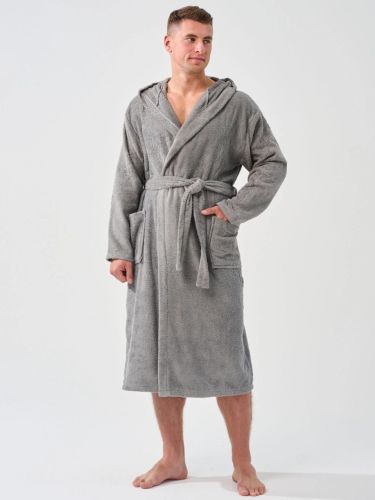 Изображение товара «Мужской халат (на запах с поясом) из махры «Банный 2037-м (графит)» арт 86529» из магазина «Ивановский-Текстиль.РФ»