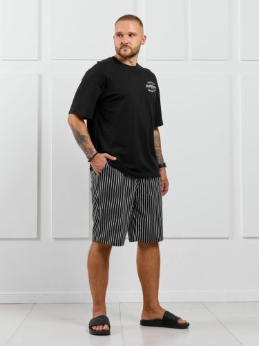 Изображение товара «Мужской костюм (футболка+шорты) из кулирки «Реванш-2 [черный]» арт 87098» из магазина «Ивановский-Текстиль.РФ»