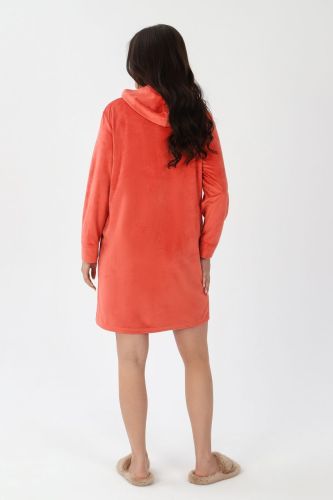 Изображение товара «Женский халат (на молнии) из вельмонда «Монисто [терракотовый]» арт 77158» из магазина «Ивановский-Текстиль.РФ»