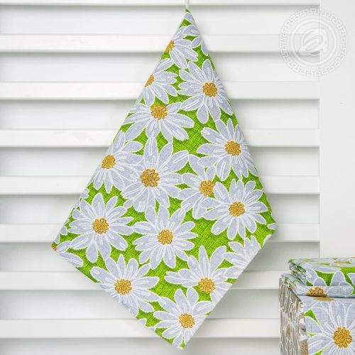 Изображение товара «Кухонное полотенце из рогожки «София (зелёная)» арт 63596» из магазина «Ивановский-Текстиль.РФ»