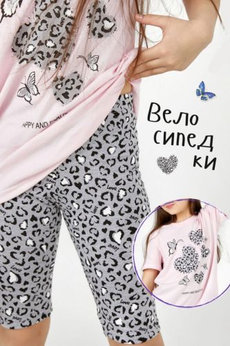 Изображение товара «Велосипедки для девочки из кулирки с лайкрой «Лео» арт 73707» из магазина «Ивановский-Текстиль.РФ»