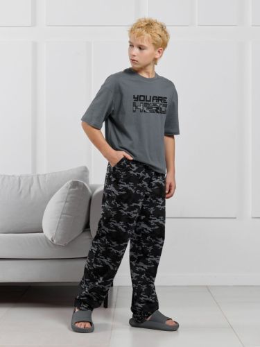 Изображение товара «Костюм для мальчика (футболка+брюки) из кулирки «Экипаж-1 [графитовый]» арт 87058» из магазина «Ивановский-Текстиль.РФ»