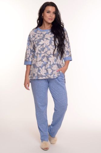 Изображение товара «Женский костюм (футболка+брюки) из кулирки «1377/1» арт 86645» из магазина «Ивановский-Текстиль.РФ»