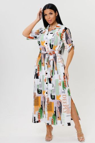 Изображение товара «Посл размер Женский халат (на пуговицах с поясом) из кулирки «2202/1» арт 88283» из магазина «Ивановский-Текстиль.РФ»