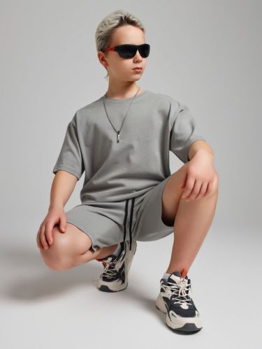 Изображение товара «Костюм для мальчика (футболка+шорты) из кулирки «Азарт-2 [серый]» арт 84989» из магазина «Ивановский-Текстиль.РФ»