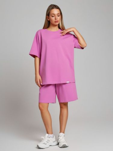 Изображение товара «Женский костюм (футболка+шорты) из кулирки «Азарт-3 [розовый]» арт 84988» из магазина «Ивановский-Текстиль.РФ»