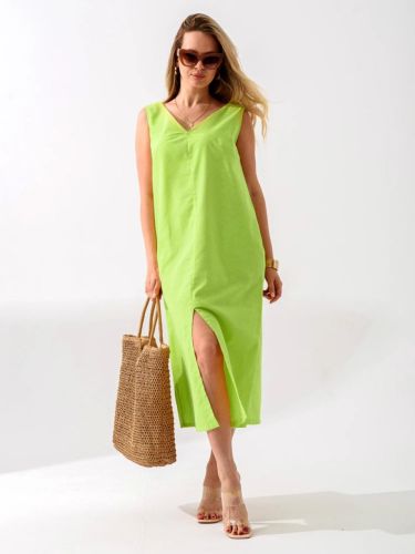 Изображение товара «Женский сарафан из полульна «Ярославна 2317-П/л (зеленый)» арт 86433» из магазина «Ивановский-Текстиль.РФ»