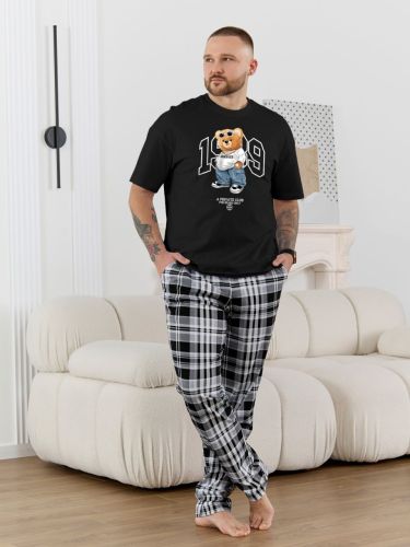 Изображение товара «Мужской костюм (футболка+брюки) из кулирки «Мишель-6 [черный]» арт 89234» из магазина «Ивановский-Текстиль.РФ»