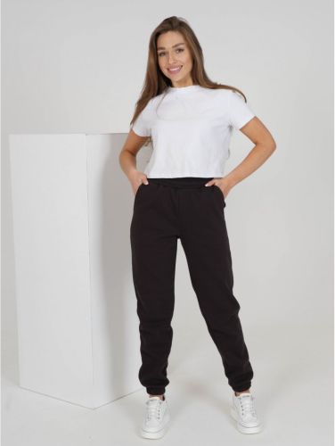 Изображение товара «Женские брюки из футера с начесом пенье «Метель [коричневый]» арт 86168» из магазина «Ивановский-Текстиль.РФ»