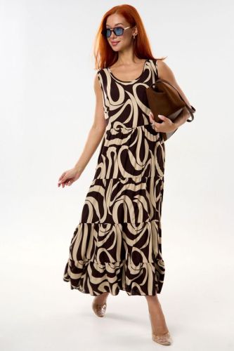 Изображение товара «Женский сарафан из вискозы «Катарина [коричневый]» арт 92474» из магазина «Ивановский-Текстиль.РФ»