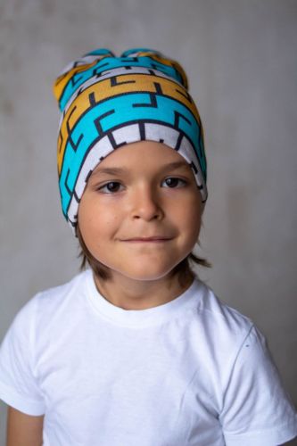 Изображение товара «Шапка для мальчика из рибаны «Зигзаг-горчица» арт 73464» из магазина «Ивановский-Текстиль.РФ»