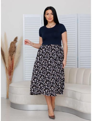 Изображение товара «Женское платье из вискозы и штапеля «Пл-88 (шт/вис) (коричневый)» арт 86724» из магазина «Ивановский-Текстиль.РФ»