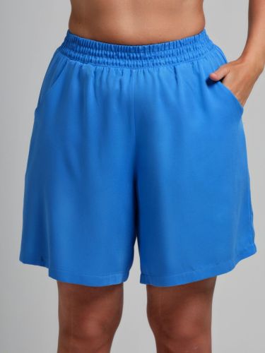 Изображение товара «Женские шорты из плательной ткани «Летний драйв-3 [голубой]» арт 85005» из магазина «Ивановский-Текстиль.РФ»