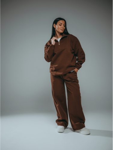 Изображение товара «Женские брюки из лакосты 2х нитки пенье «Габриэль [коричневый]» арт 86800» из магазина «Ивановский-Текстиль.РФ»