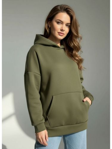 Изображение товара «Женское худи из футера еврофлиса «Альфа [хаки]» арт 87044» из магазина «Ивановский-Текстиль.РФ»