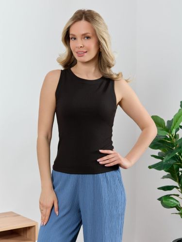 Изображение товара «Топ из фактурного трикотажа «Сиеста-8 [черный]» арт 89865» из магазина «Ивановский-Текстиль.РФ»