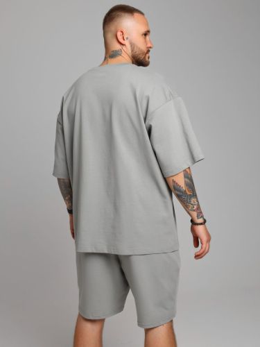 Изображение товара «Мужской костюм (футболка+шорты) из кулирки «Азарт-4 [серый]» арт 84990» из магазина «Ивановский-Текстиль.РФ»