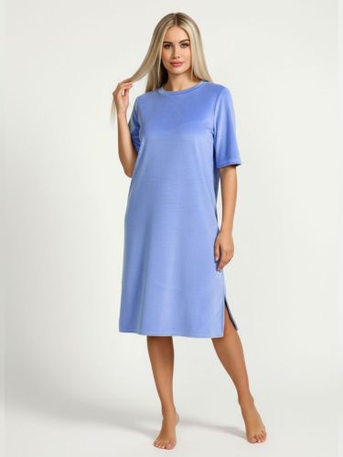 Изображение товара «Женская туника из стрейч-велюра «Пандора-4 [голубой]» арт 86389» из магазина «Ивановский-Текстиль.РФ»