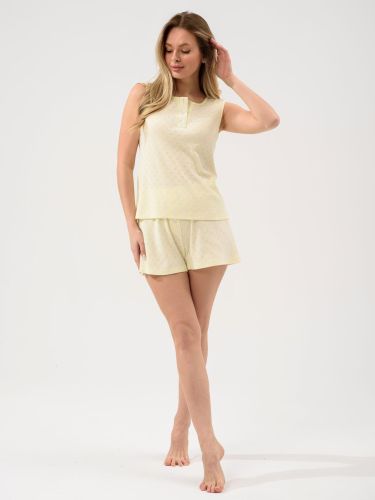 Изображение товара «Женская пижама (майка+шорты) из рибаны «Шарм 2429-Рн (желтый)» арт 87770» из магазина «Ивановский-Текстиль.РФ»