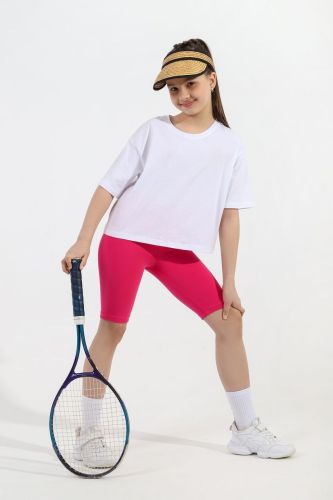 Изображение товара «Бриджи для девочки из кулирки с лайкрой «Для девочки №5 [фуксия]» арт 83404» из магазина «Ивановский-Текстиль.РФ»