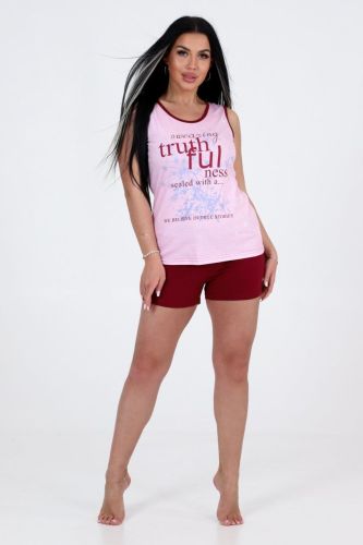 Изображение товара «Женский костюм (майка+шорты) из кулирки «1661мш01-103» арт 80191» из магазина «Ивановский-Текстиль.РФ»